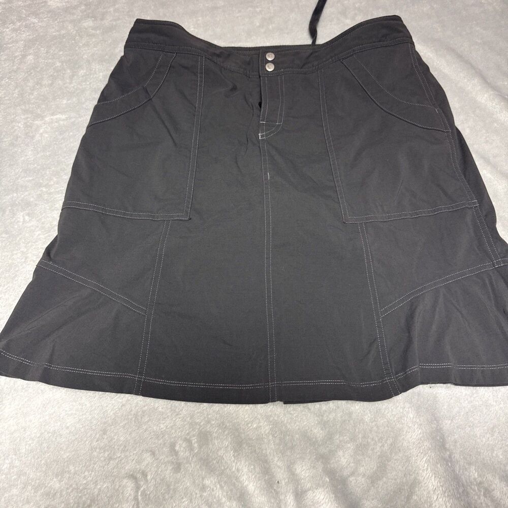 Lucy Nylon Stretch Grey Built In Shorts Pocket Active A-Line Skort Skirt Medium
